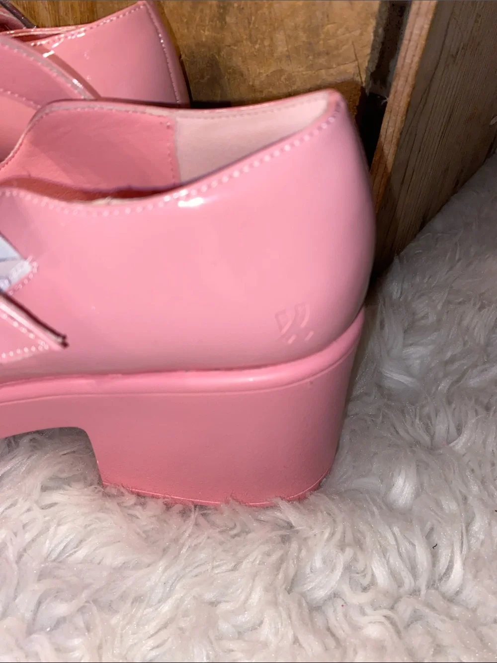 KOI Pink Patent Mary Jane Platform Heels
